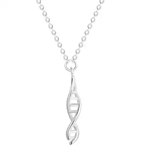 QM138 Huilin DNA Charm Scientist Researcher Jewelry Initial 925 Silver Necklace