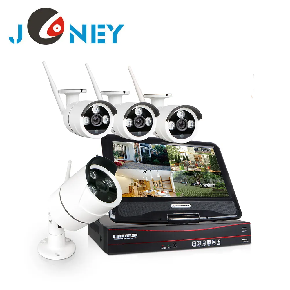 Kit nvr wireless cctv a lungo raggio 4CH wifi con monitor LCD da 11 pollici