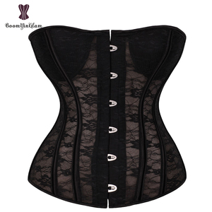 <span class=keywords><strong>Dentelle</strong></span> florale broderie femmes Sexy forte désossé Lingerie de mariée surbuste Corset à lacets <span class=keywords><strong>Bustier</strong></span> avec tasse rembourrée - Product Image 4