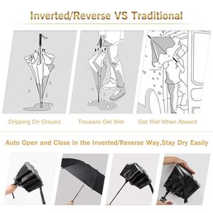 Bon marché Prix 12k Coupe-Vent Smart Reverse <span class=keywords><strong>Parapluie</strong></span> Automatique 3 Pliage Sécurité Conception Réfléchissante Style Moderne Promotionnel Vêtements de Pluie - Product Image 6