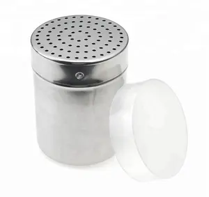 Agitador de sal de pó de café todo o aço inoxidável 18/8 com design de buraco