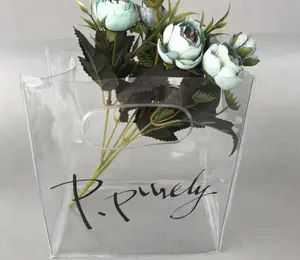 customized transparent clear pvc tote bag clear cosmetic gift bag eco-friendly recycle clear clutch bag