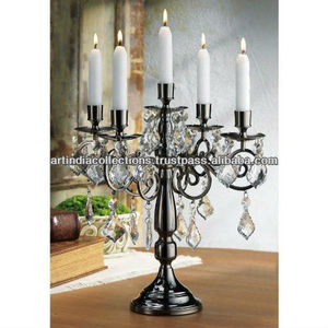 Hand Crafted <b>Black</b> Crystal Candelabra Made From High Quality Aluminium For Home Decoration Office Decoration Wedding Decoration - Product Image 1