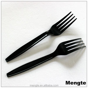 Mengte PS-tenedor desechable clásico, negro - Product Image 2