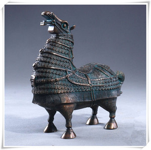 Sculpture mongole en Bronze Antique, grande taille de vie, cheval - Product Image 2