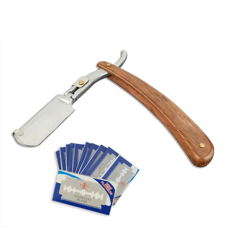Stainless steel folding knife hair removal tool sharp straight edge razor