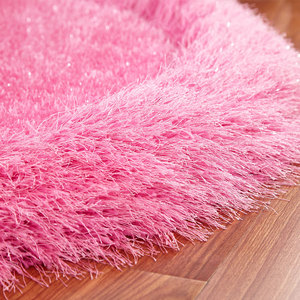 Thảm Lông Xù Hình Trái Tim Màu Hồng Bằng Polyester - Product Image 2