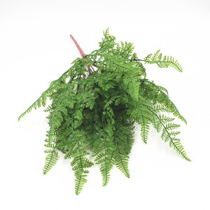 Mairuifp — fern en <span class=keywords><strong>feuilles</strong></span> de cuir de 45cm, plante artificielle dans le pot pour décoration murale - Product Image 2