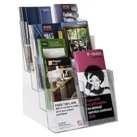 Duurzaam Meerdere Duidelijke Acryl A4 4 Tier Tafel Of Wall Mount Ad Brochure Houder Organizer Pocket Folder Rack Voor koop