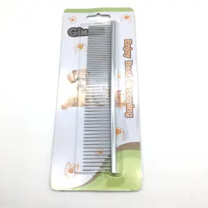 Cepillo de pelo con mango de Metal cromado, dientes redondos, para perros, gatos, mascotas, perros, cachorros, peluches, precio de fábrica, venta al por mayor