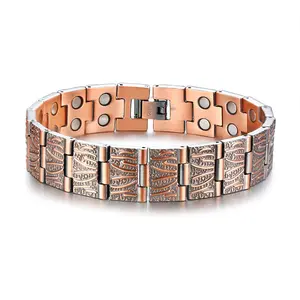 Pulseras de cobre para artritis para hombres, brazalete magnético con doble imán - Product Image 1