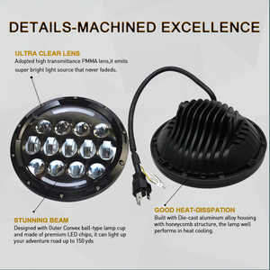 Luz de estacionamiento Amarillo Blanco DRL ángulo ojos 7 pulgadas ronda Jeep Wrangler Offroad 7 pulgadas Led faro para Jeep - Product Image 5