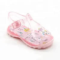 PinkTransparent logotipo personalizado jalea PVC Zapatos Niños Zapatos Sandalias de jalea de moda