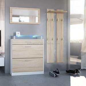 <span class=keywords><strong>Mueble</strong></span> de pasillo para el hogar, <span class=keywords><strong>mueble</strong></span> <span class=keywords><strong>zapatero</strong></span> de madera de melamina con espejo y <span class=keywords><strong>perchero</strong></span> - Product Image 1