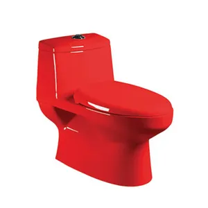 Oculto Color rojo Piso Flushing Flush Washdown Sentado Wc Inodoro alemán - Product Image 1