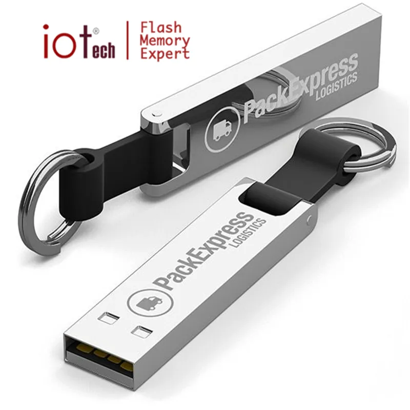 4GB Elegant Metal Slim USB Flash Drive with Key Ring