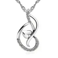 Mode-sieraden ketting Liefde dansen hanger ketting voor meisjes zilveren hart ketting