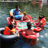 NOUVEAU Bar flottant gonflable pour 4 personnes avec porte-gobelets pour le divertissement - Matériel PVC sans phtalates