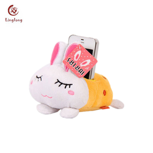 Bowknots Stand Seat telefon tutucu ile komik peluş doldurulmuş hayvan pembe domuz - Product Image 2