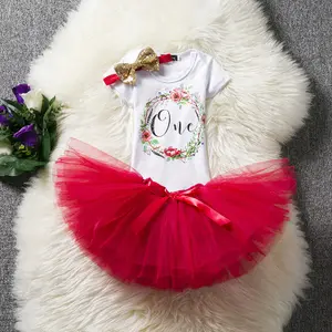 Robe tutu premier anniversaire pour petite fille, tenue de fête, bandeau, nouveau design, avec motif licorne, pour enfants de 1 an