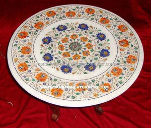 Tablero de Mesa de Centro con Incrustaciones de Mármol y Nuevo Diseño - Product Image 1