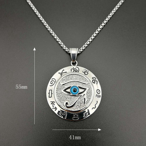 Bijoux égyptiens plaqué or rond Collier de <span class=keywords><strong>protection</strong></span> Pendentif <span class=keywords><strong>Oeil</strong></span> d'Horus - Product Image 6
