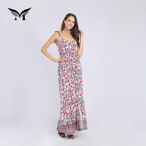 Ultimi Modelli di Abiti Lunghi Estivi Casual da Donna con Stampa Digitale a Sublimazione Floreale Personalizzata <span class=keywords><strong>Online</strong></span> - Product Image 2