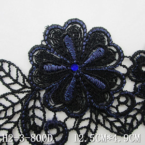 DIY Patch Chimique Dentelle Accessoire Floral Broderie <span class=keywords><strong>Applique</strong></span> Dentelle Noir Rouge Brodé Dentelle Garniture