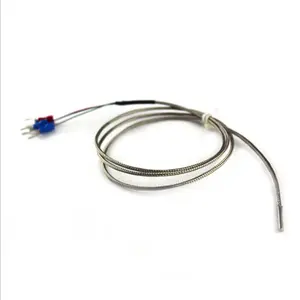 Sensor de temperatura de tubo de entrada WZP-291, resistencia térmica, RTD, con cable blindado, Pt100