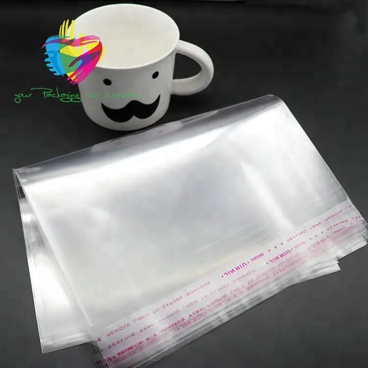 Clear PolyBag Packaging,Opp Bopp Cellophane Self Adhesive Bag,Strong Self Adhesive Sealing Plastic