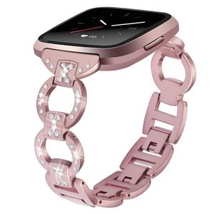 Tschick – Bracelets métalliques pour montre <span class=keywords><strong>Fitbit</strong></span> Versa, Bracelets Bling avec strass pour femmes et filles - Product Image 4