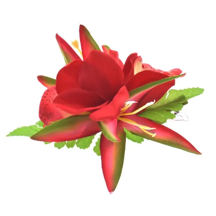 Yapay kafa çiçek saç pin hawaiian çiçek saç tokası düğün/parti/tatil toka