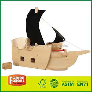Diyの未完ウッドおもちゃ海賊船diyミニハウスモデル