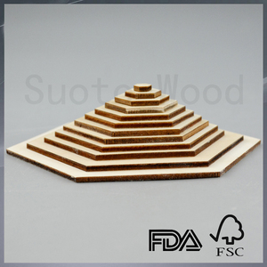 Kerajinan kayu geometris kerajinan kayu lapis Laser memotong potongan kayu bentuk berbeda ornamen kayu - Product Image 4