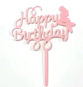 EMOER Nice design Acrylic Cake Topper Card Inserted Decoration