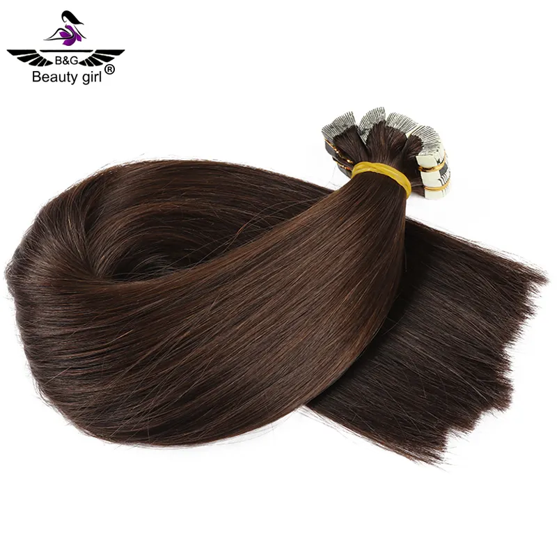 wholesale best quality double drawn natural straight russian human hair 30 inch remy tape hair extensions