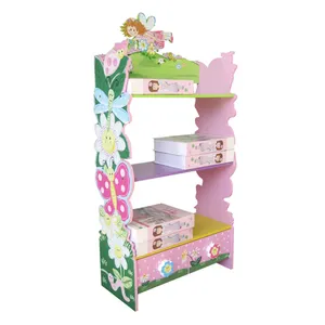 2022 популярный стиль милый сад мультфильм милый деревянный детский книжный шкаф для хранения детей обучающая книжная полка игрушки
