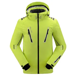 Men's Black Ski Jacket Waterproof Outdoor Sports Active Coat Windproof Feature Plus Size XXL Zipper Closure Printed Polyester