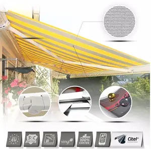 SP-Awning LED 6x3m waterproof sunshading PU Coated 6x3m aluminum motorized led awning sp awning cassette markise awning