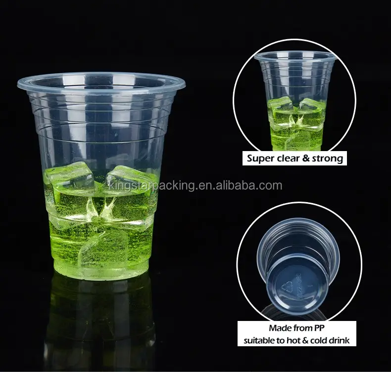 Gobelets jetables transparents 340 ml 12oz, gobelet à boisson en plastique pour smoothie avec couvercle