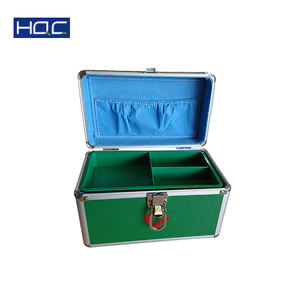Caja de medicina con mango a prueba de golpes a prueba verde de aluminio duro maletín de <span class=keywords><strong>primeros</strong></span> <span class=keywords><strong>auxilios</strong></span>, mini kit de - Product Image 3