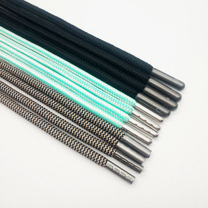 Kunden spezifische geflochtene Hoodie Kordel zug Polyester schnur mit LOGO Aglets - Product Image 2