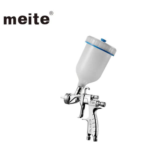 Meite MT-W301 Sơn Súng Phun Phụ Tùng Điện Khí Nén Súng Phun Với Trọng Lực Trung Tâm 600cc Cup Cho Mịn Sơn