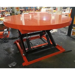 Electric <strong>rotating</strong> scissor <strong>lift</strong> <strong>table</strong> motor SLWCT 1000kg powered ce 12 months ral1023 tracffic yellow - Product Image 3