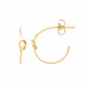 Gioielli 2024 con Gemnel design minimalista migliori orecchini a cerchio con nodo alla vecchia moda - Product Image 1