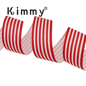 Candy Stripe Ribbon Preto e Branco Offray Preto Mono-Stripe Grosgrain Ribbon Rosa e branco Vermelho para DIY