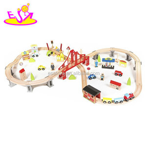 Nouveau le plus chaud éducatifs 70 pcs ferroviaire jouet en bois train ensembles pour enfants W04C073 - Product Image 4