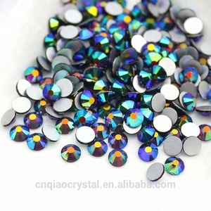 Plateado colores AB plata folid pedrería de cristal posterior plana para los accesorios de la ropa - Product Image 3