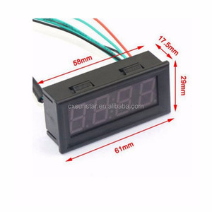 Mult-Chức Năng Cảnh 3 Trong Nhiệt Độ Đồng Hồ Đo Điện Áp Meter DC 12V 24V 0.56 Xe Kỹ Thuật Số LED Hiển Thị Đo Với Màu Vàng - Product Image 3
