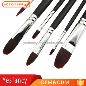 Precio barato de pelo de nylon cabeza avellana cepillos de pintura de acuarela - Product Image 1